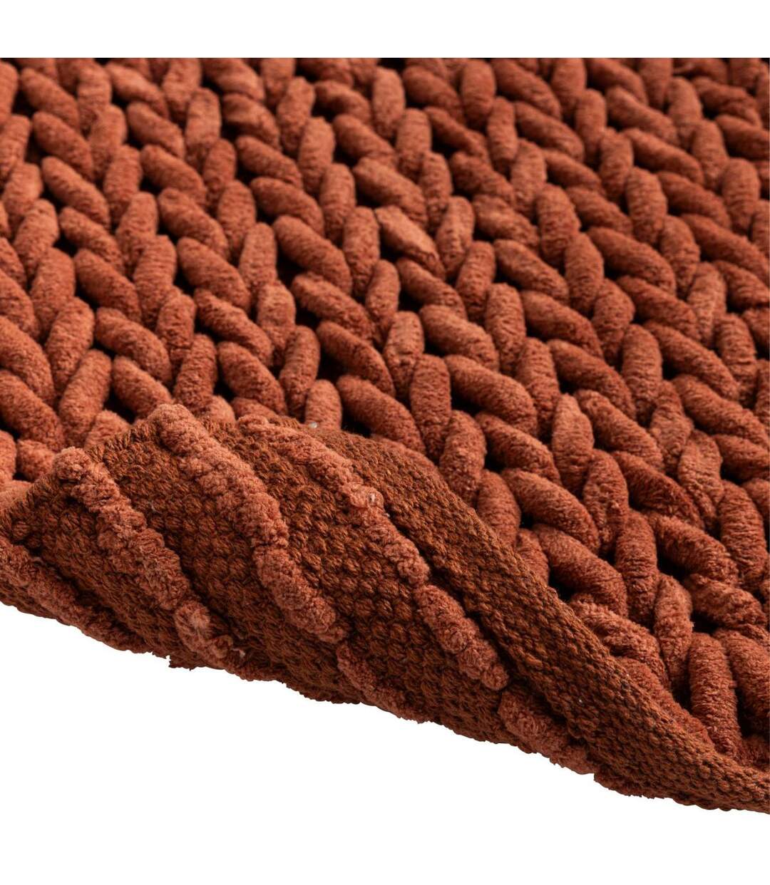 Tapis de Bain en Chenille Ariel 50x80cm Terracotta-4