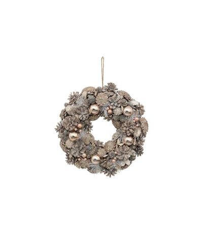 Couronne de Noël Nature 35cm Champagne