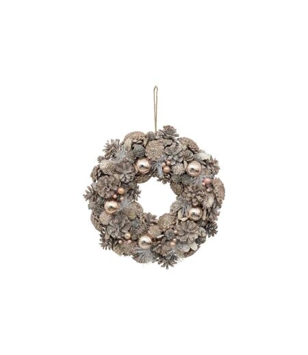 Couronne de Noël Nature 35cm Champagne