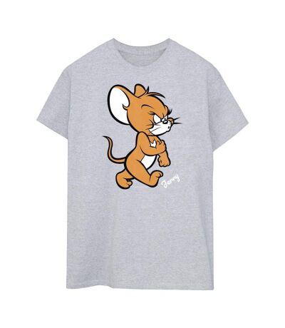 Tom and Jerry Womens/Ladies Mouse Boyfriend T-Shirt (Sports Gray)