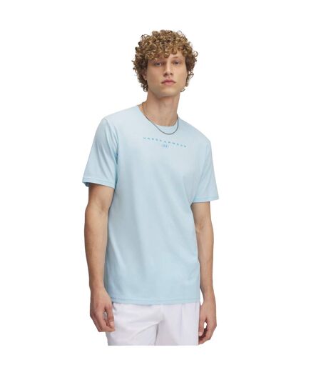 T-shirt Manches Courtes Style Logo Empilé Homme Bleu Under Armour