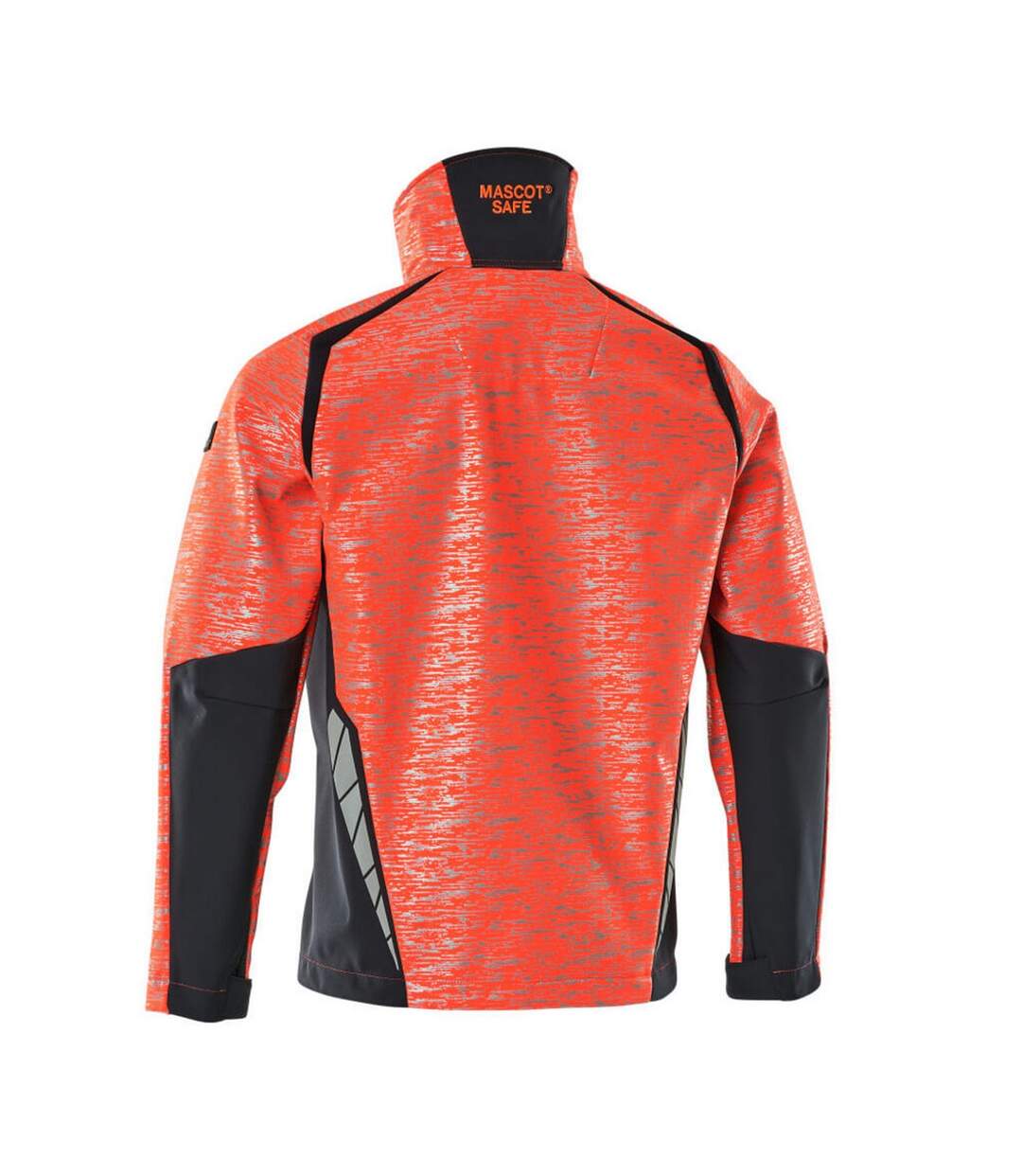 Mens Accelerate Safe Soft Shell Jacket Hi Vis Red Dark Navy Mascot-2