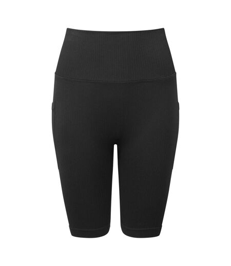 TriDri Womens/Ladies Ribbed Seamless 3D Cycling Shorts (Black) - UTRW8428