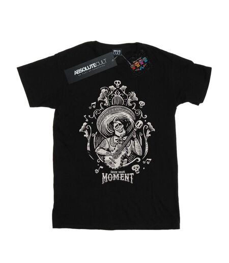 Disney Womens/Ladies Coco Ernesto Seize Your Moment Cotton Boyfriend T-Shirt (Noir) - UTBI16564