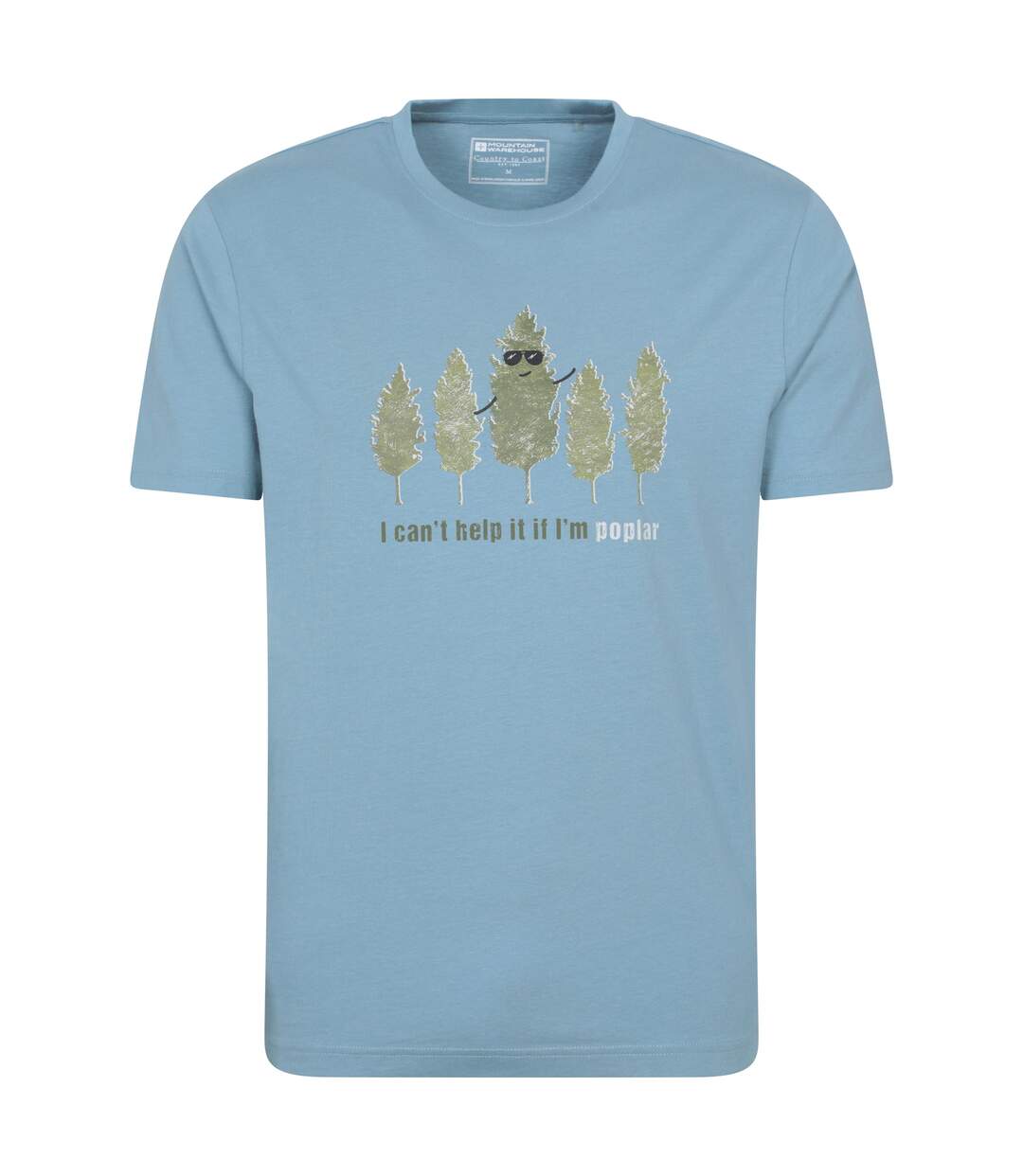 Mens poplar tree t-shirt blue Mountain Warehouse-1