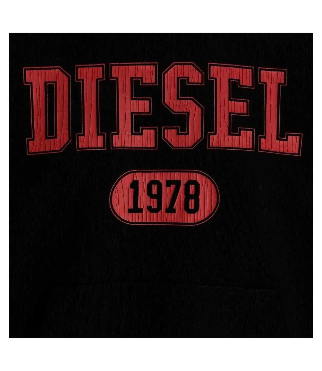 Mens Varsity Logo Hoodie Black Diesel-3