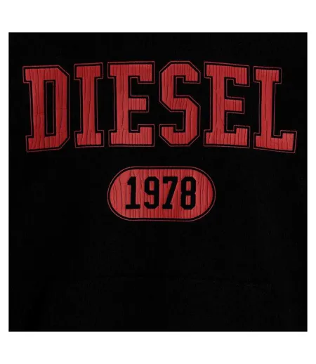 Mens Varsity Logo Hoodie Black Diesel