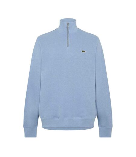 Mens Cotton Blend Quarter Zip Sweatshirt Blue Lacoste
