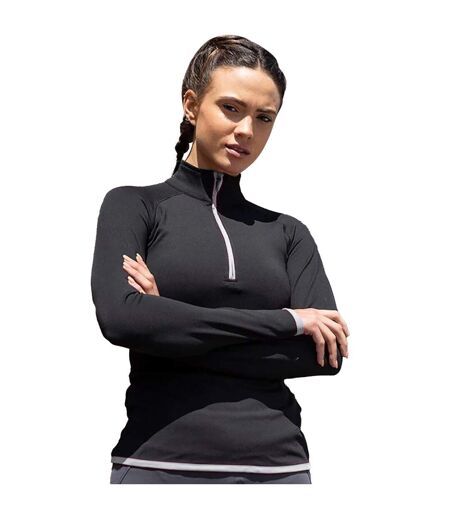 AWDis - Haut de sport à col zippé - Femme (Noir/Blanc arctique) - UTRW4816