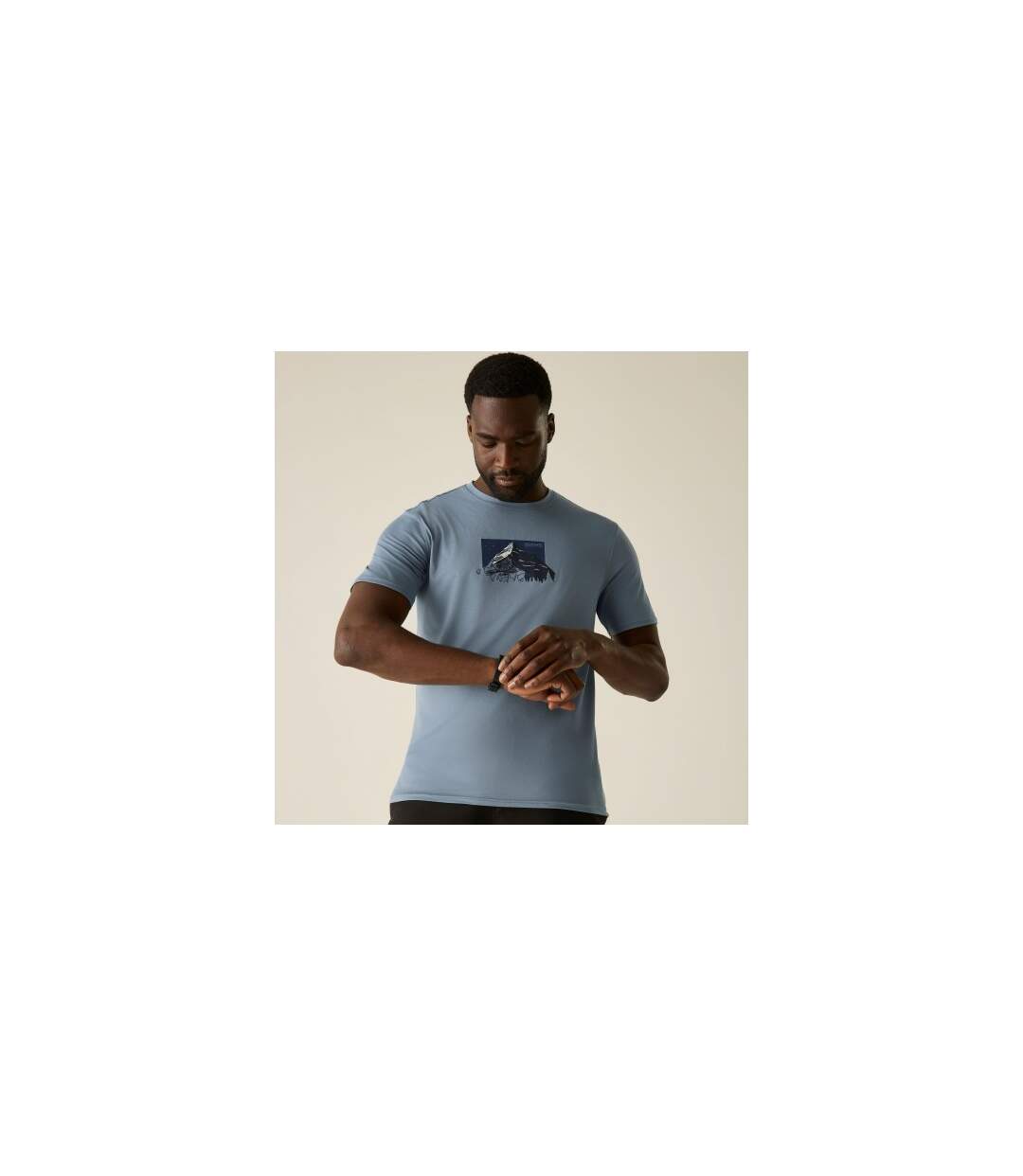 Mens Fingal Mountain Range T-shirt Dusky Blue Regatta-1