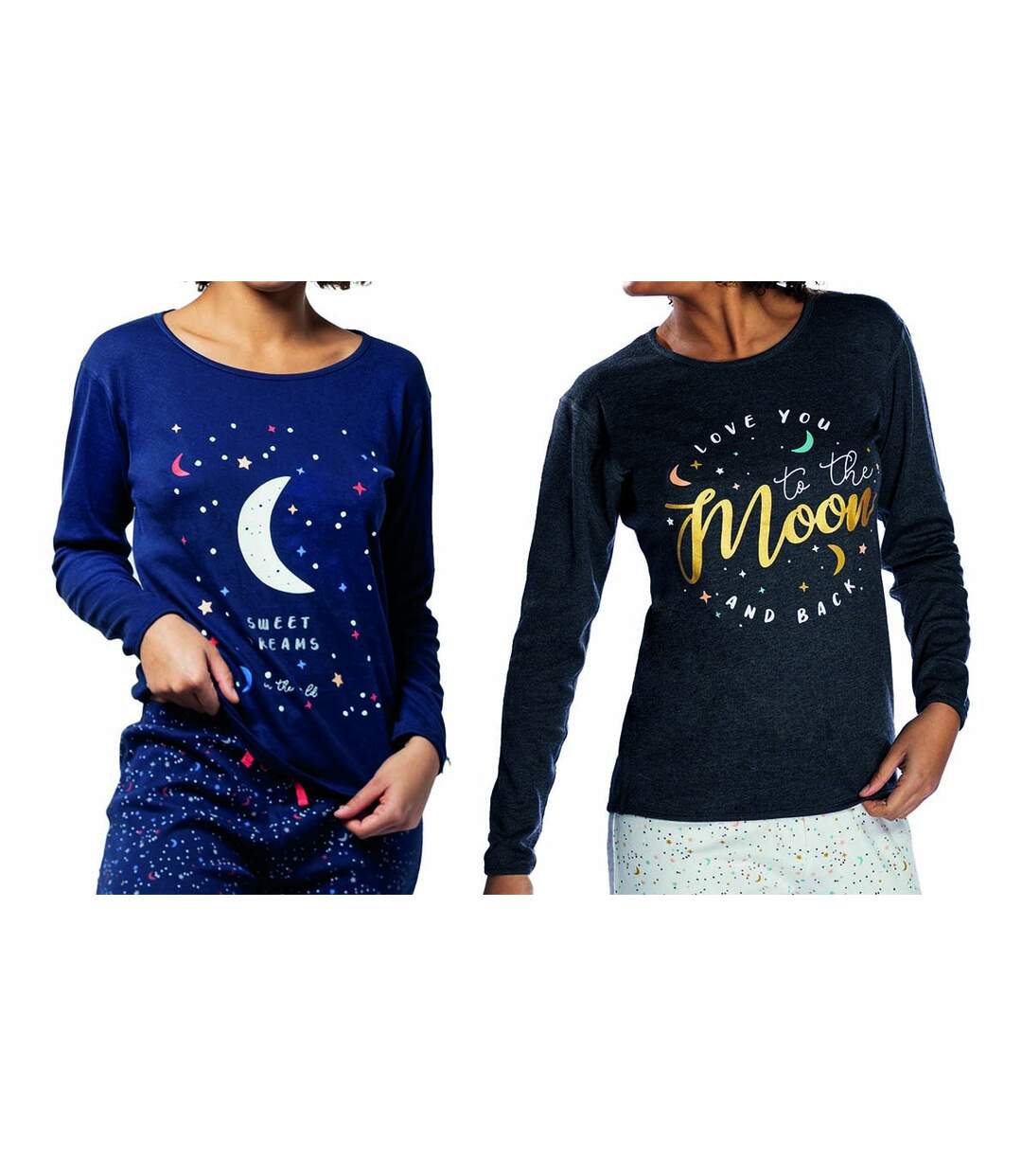 Pyjama COTON MELISSA BROWN DISCO REVERSIBLE Pack de 2