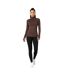 Womens/ladies Plain Long-sleeved Base Layer Top Espresso USA-1
