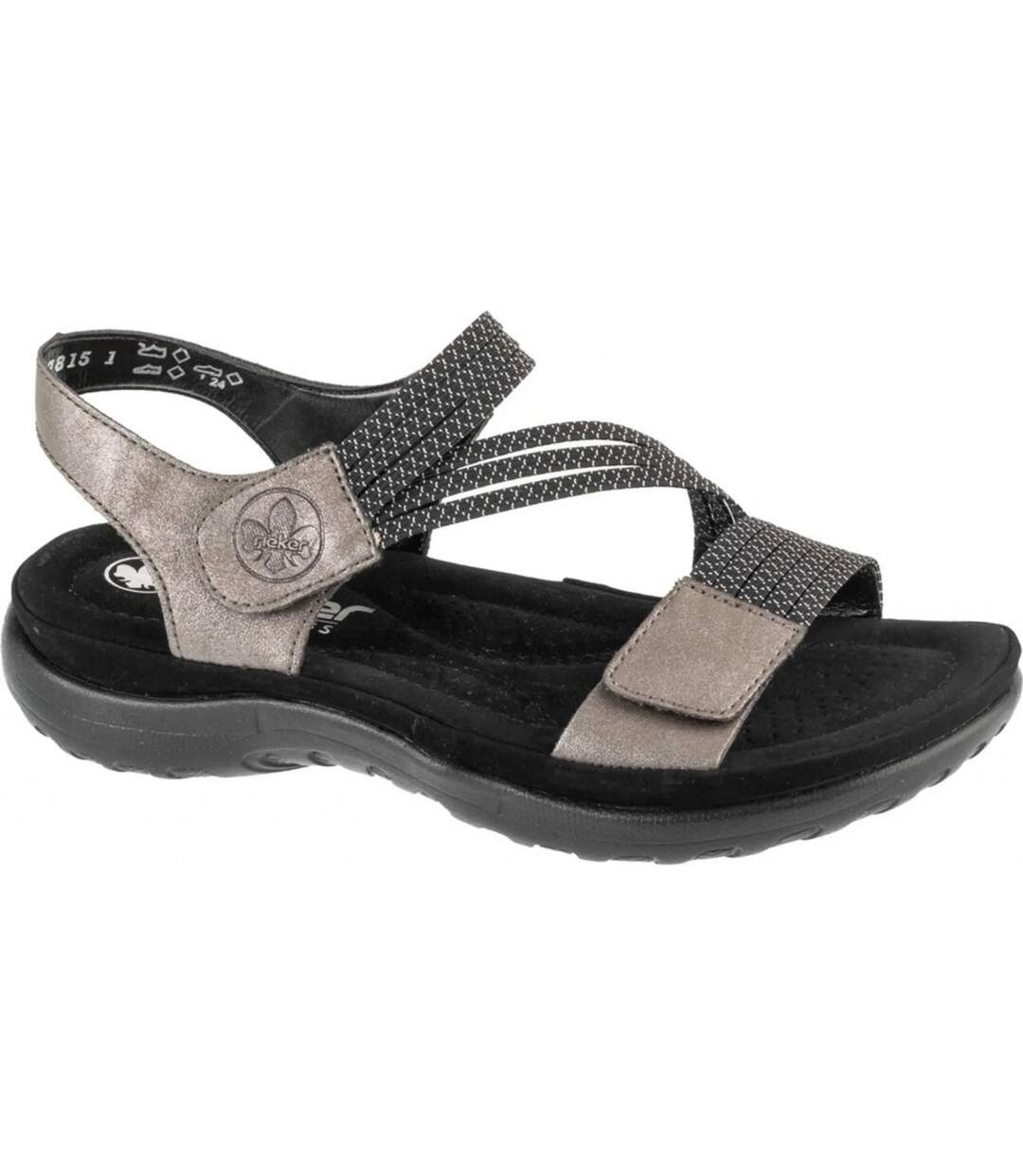 Sandales Style À Rayures Femme Gris Rieker-1