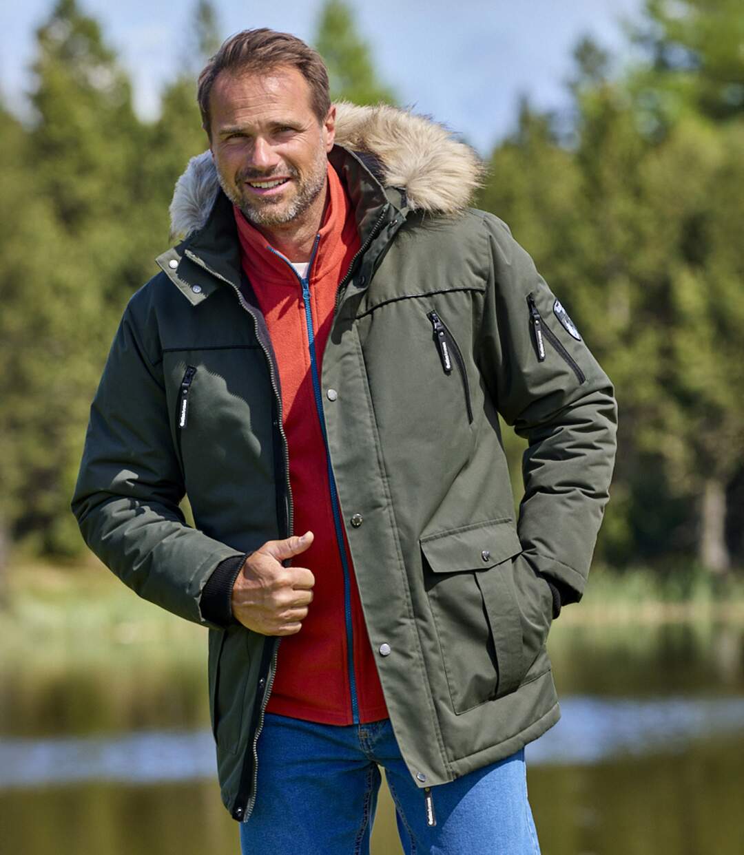 Men's Khaki High-Protection Winter Parka-2