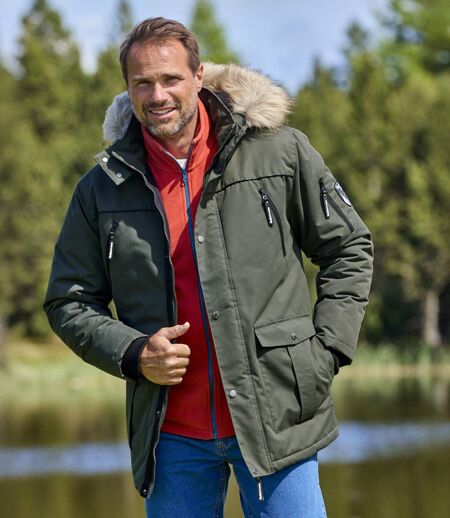 Men's Khaki High-Protection Winter Parka