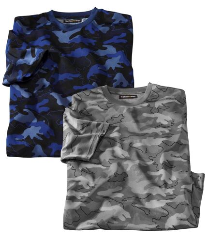 2er-Pack T-Shirts mit Camouflage-Print