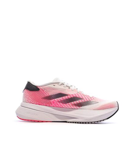 Chaussures de running blanches/roses femme adidas adizero