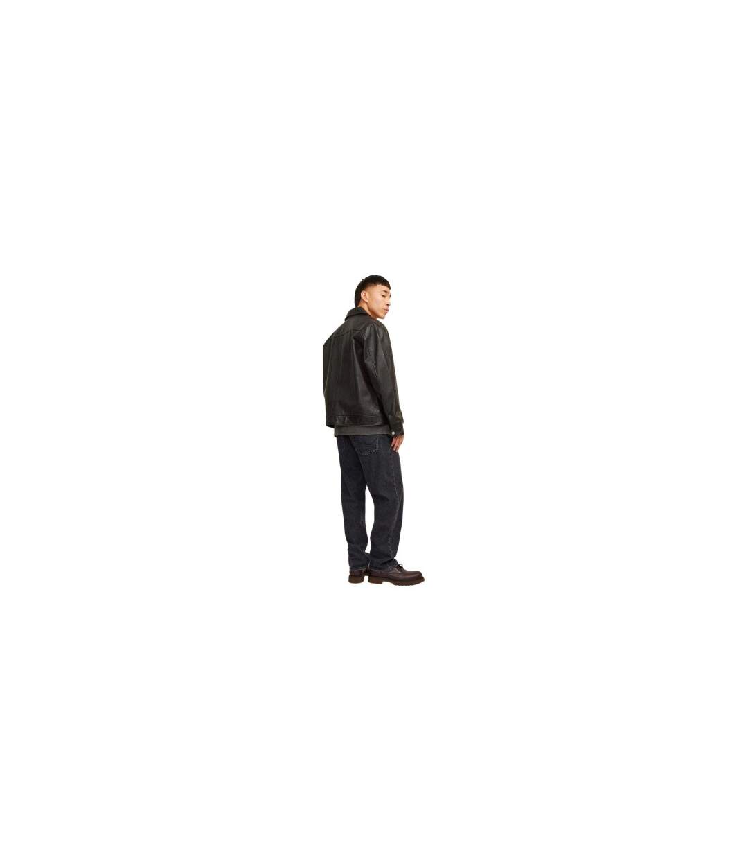 Mens Mid Rise Wide Leg Jeans Black Denim Jack And Jones-1