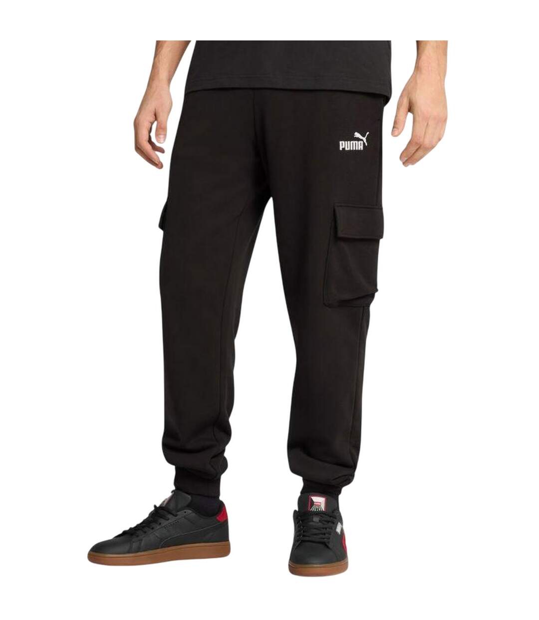 Pantalon À Poches Style Logo Essentials Homme Noir Puma-1