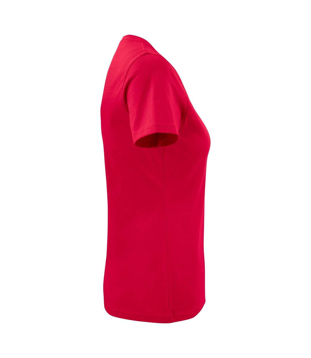 Womens/ladies V Neck T-shirt Red Printer-4