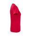 Womens/ladies V Neck T-shirt Red Printer-4