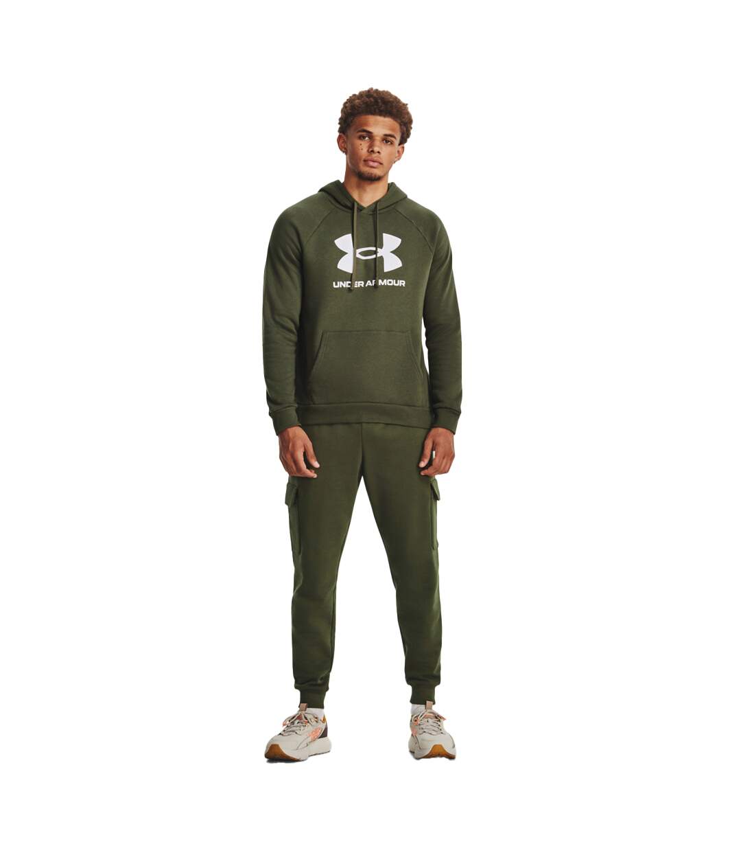 Sweat À Capuche Motif/style Logo Homme Vert Under Armour-4
