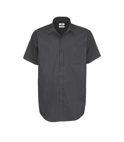 B&C Mens Sharp Twill Short Sleeve Shirt / Mens Shirts (Dark Grey)