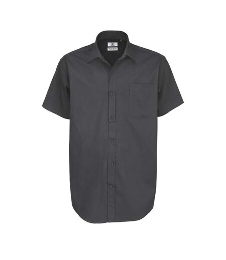 B&C Mens Sharp Twill Short Sleeve Shirt / Mens Shirts (Dark Grey) - UTBC114