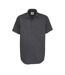B&C Mens Sharp Twill Short Sleeve Shirt / Mens Shirts (Dark Grey)