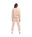 Womens/ladies Coral Fleece Pyjama Set Peach Pretty Woman-2