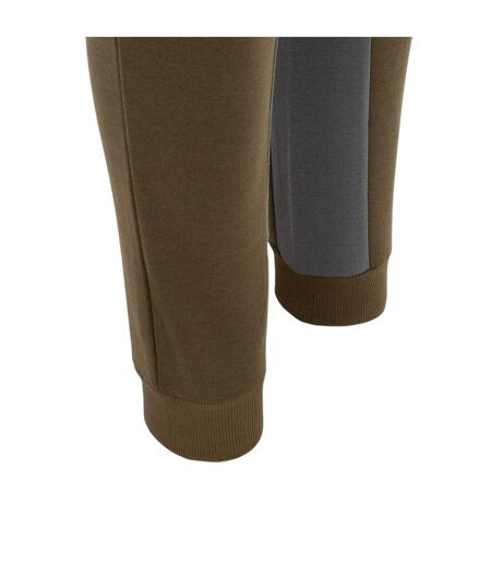 Mens Two Tone Cotton Blend Workout Tracksuit Army Green Lonsdale