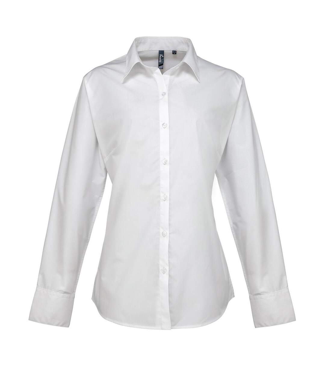 Womens/ladies Supreme Poplin Long-sleeved Formal Shirt White Premier-2