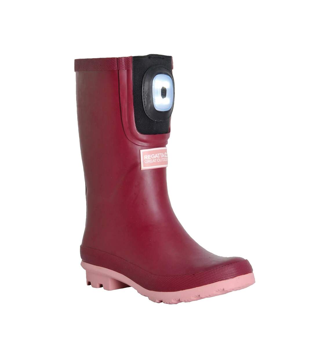 Regatta - Bottes de pluie FAIRWEATHER SHINE BRITE - Enfant (Rouge sombre / Rose pâle vif) - UTRG8473-1
