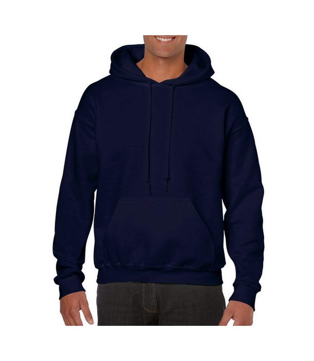 Sweatshirt à capuche unisexe bleu marine Gildan