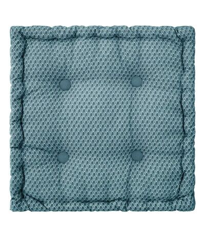 Coussin de sol carré en coton à motif Otto - 38 x 38 - Bleu Canard