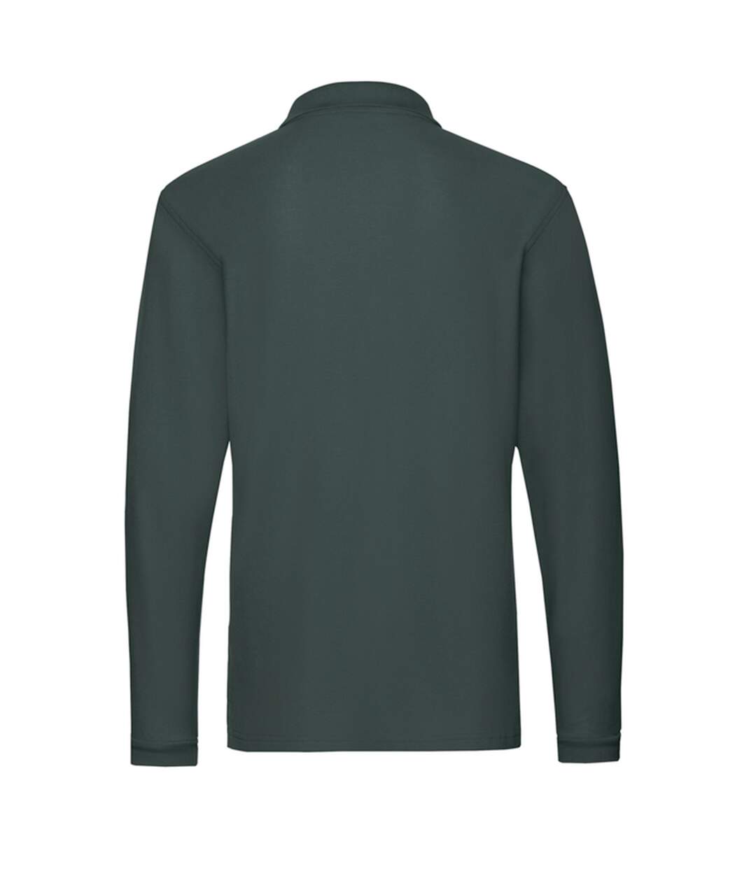Mens Premium Long-sleeved Polo Shirt Forest Green Fruit Of The Loom-2