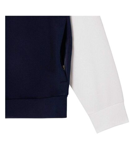 Mens Interlock Full Zip Tennis Sweatshirt Navy White Lacoste