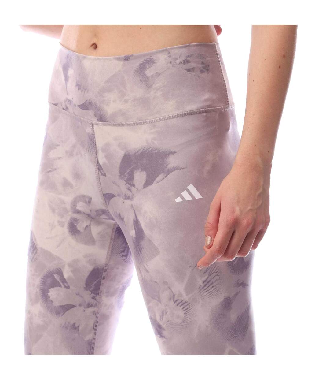 Legging Motif/style Fleur Train Essentials Femme Blanc Rose Adidas-3