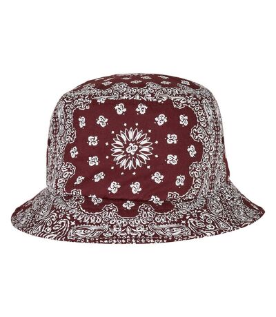 Unisex adult bandana printed bucket hat cherry Flexfit