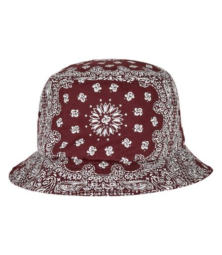 Unisex adult bandana printed bucket hat cherry Flexfit