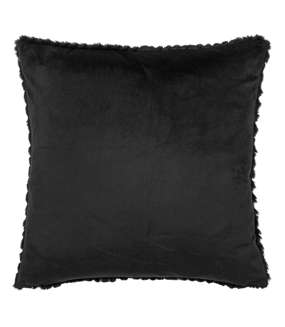 Sonnet faux fur cut cushion cover 45cm x 45cm jet black Paoletti