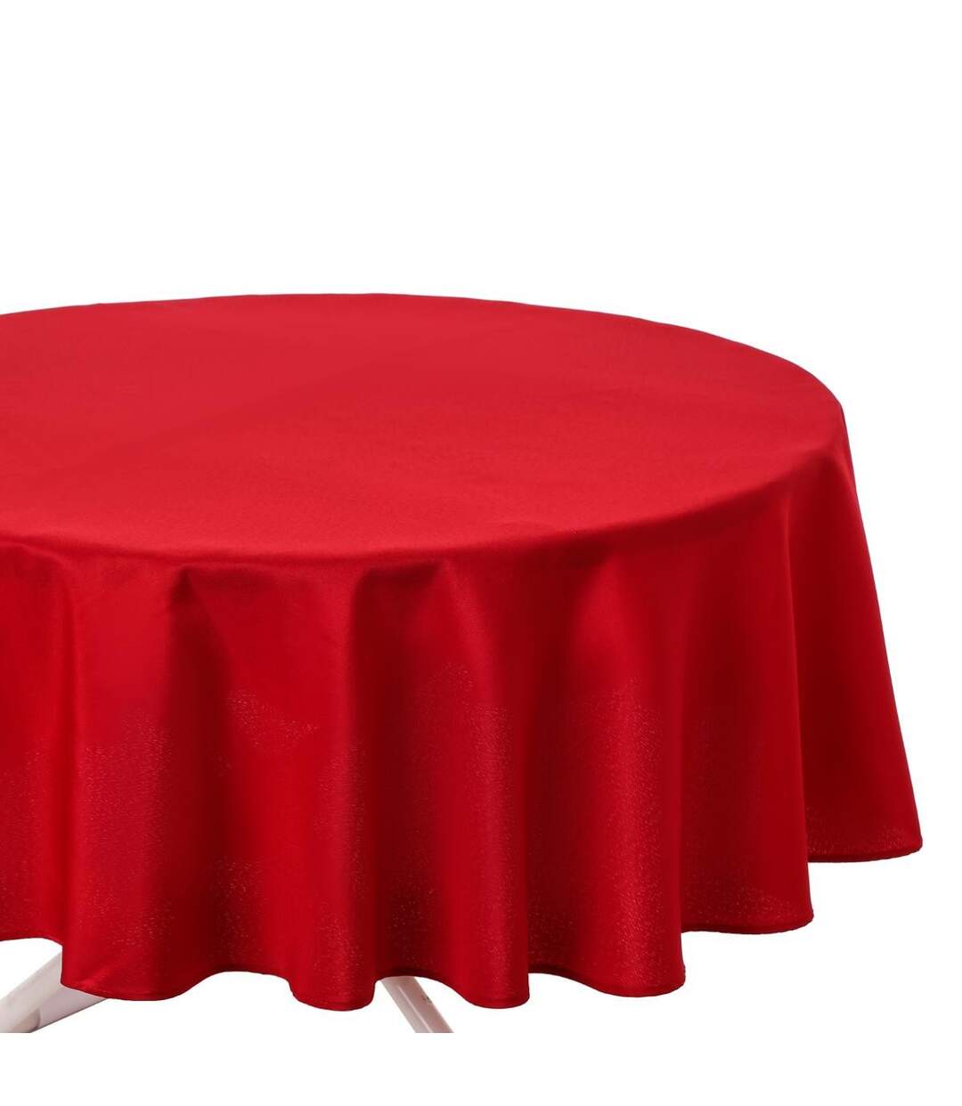 Nappe Antitache Ronde Unie 180cm Rouge-3