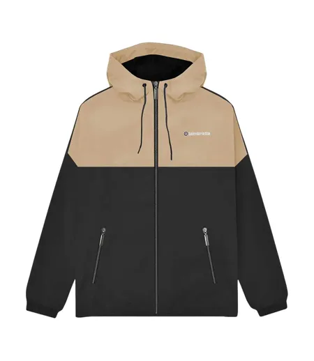 Mens Ss26 Contrast Panel Jacket Black Cashew Lambretta
