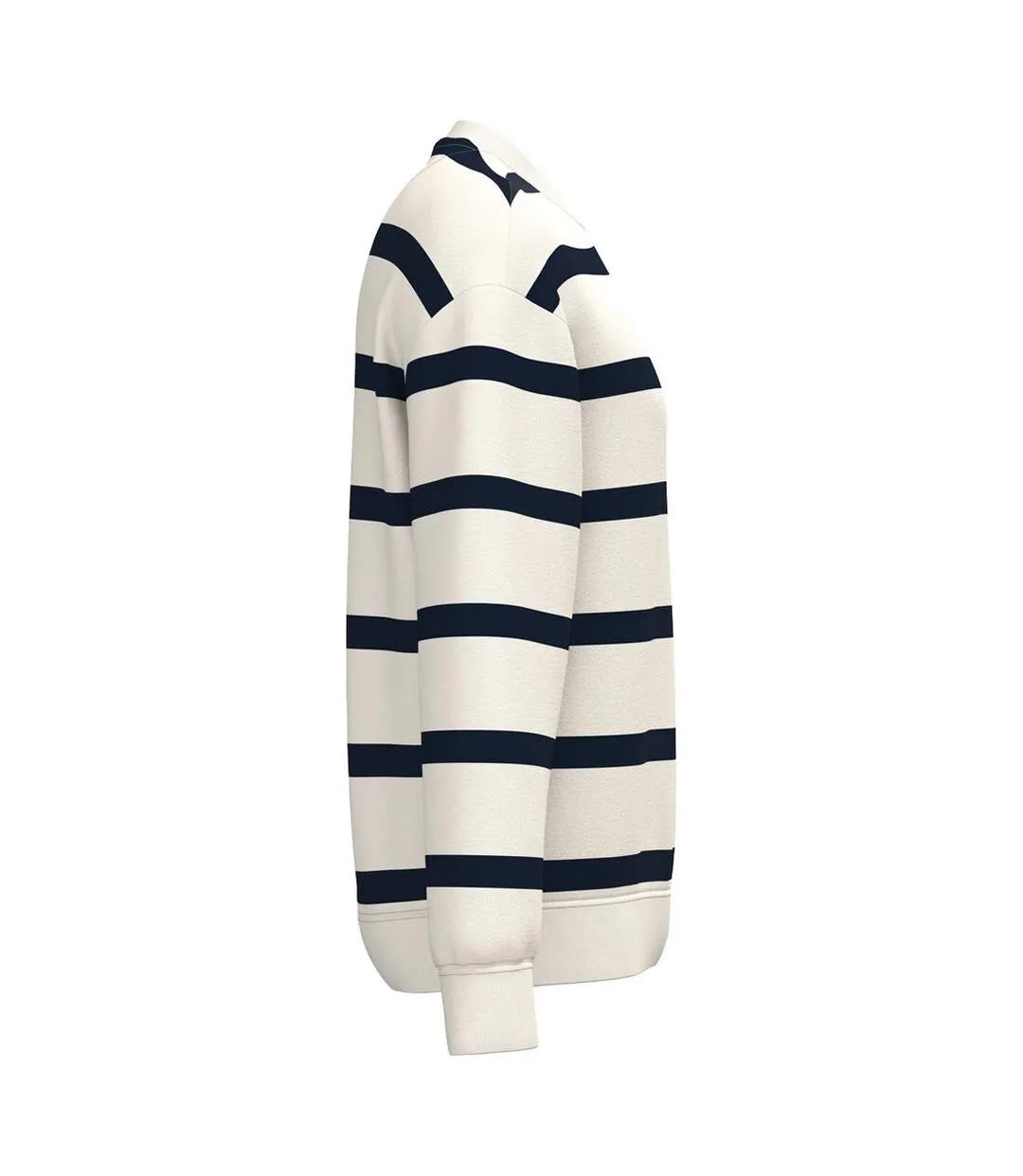 Unisex Adult Striped Sweatshirt Ivory Navy Native Spirit-3