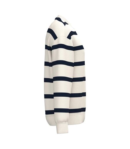 Unisex Adult Striped Sweatshirt Ivory Navy Native Spirit