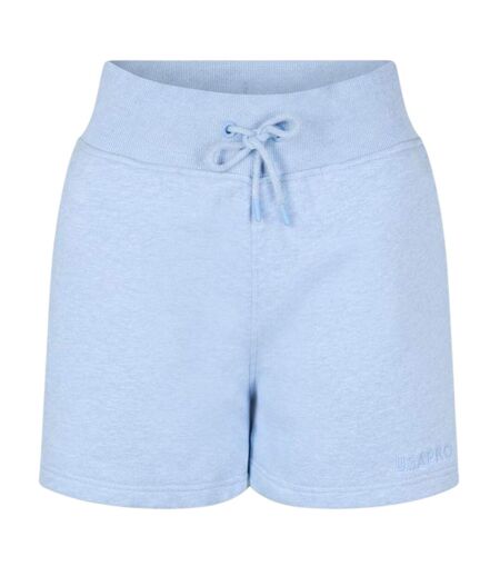 Womens/ladies Fleece Regular Shorts Blue Marl USA Pro