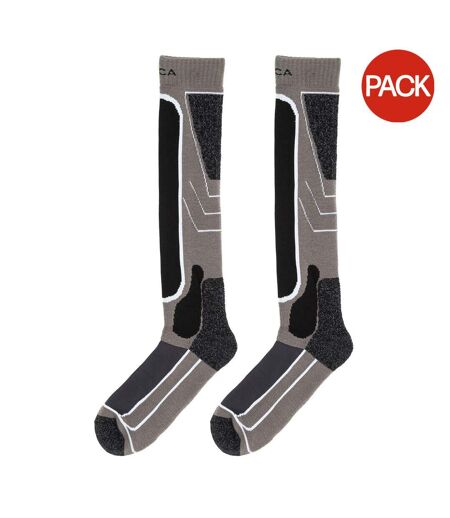 Lot De 2  Chaussettes De Ski Meribel Homme Gris Foncé Nevica