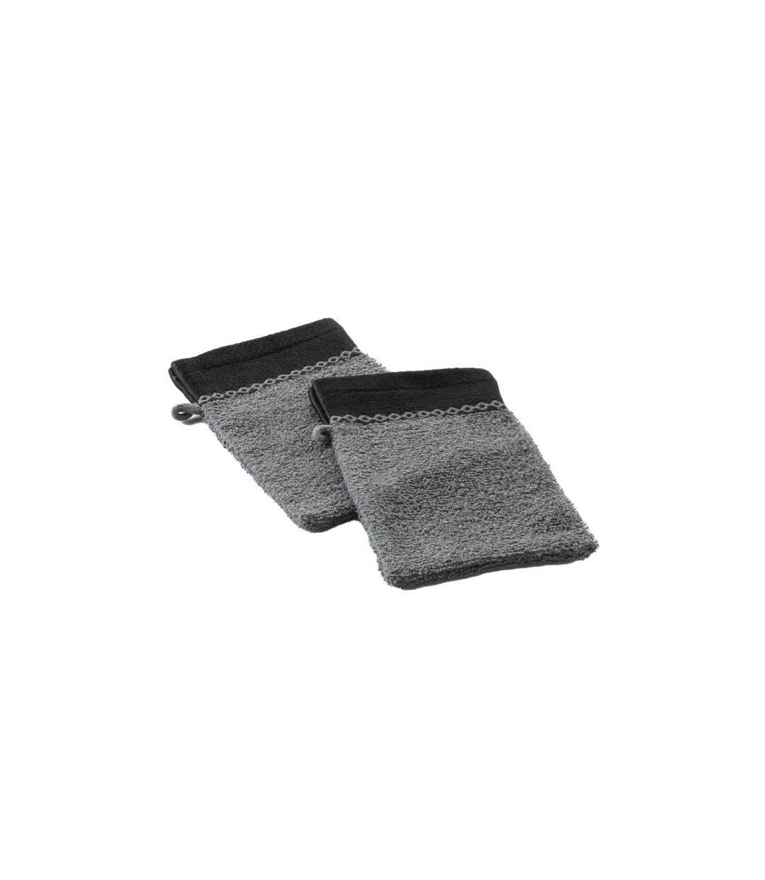 Lot de 2 Gants de Toilette Majesty 15x21cm Anthracite-1