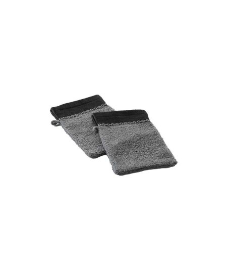 Lot de 2 Gants de Toilette Majesty 15x21cm Anthracite