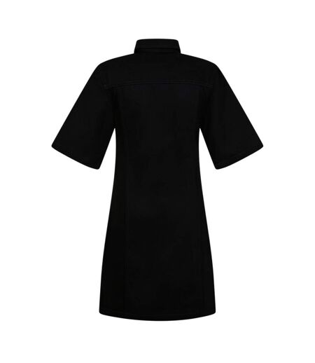 Womens/ladies Denim Shirt Dress Black White Off White